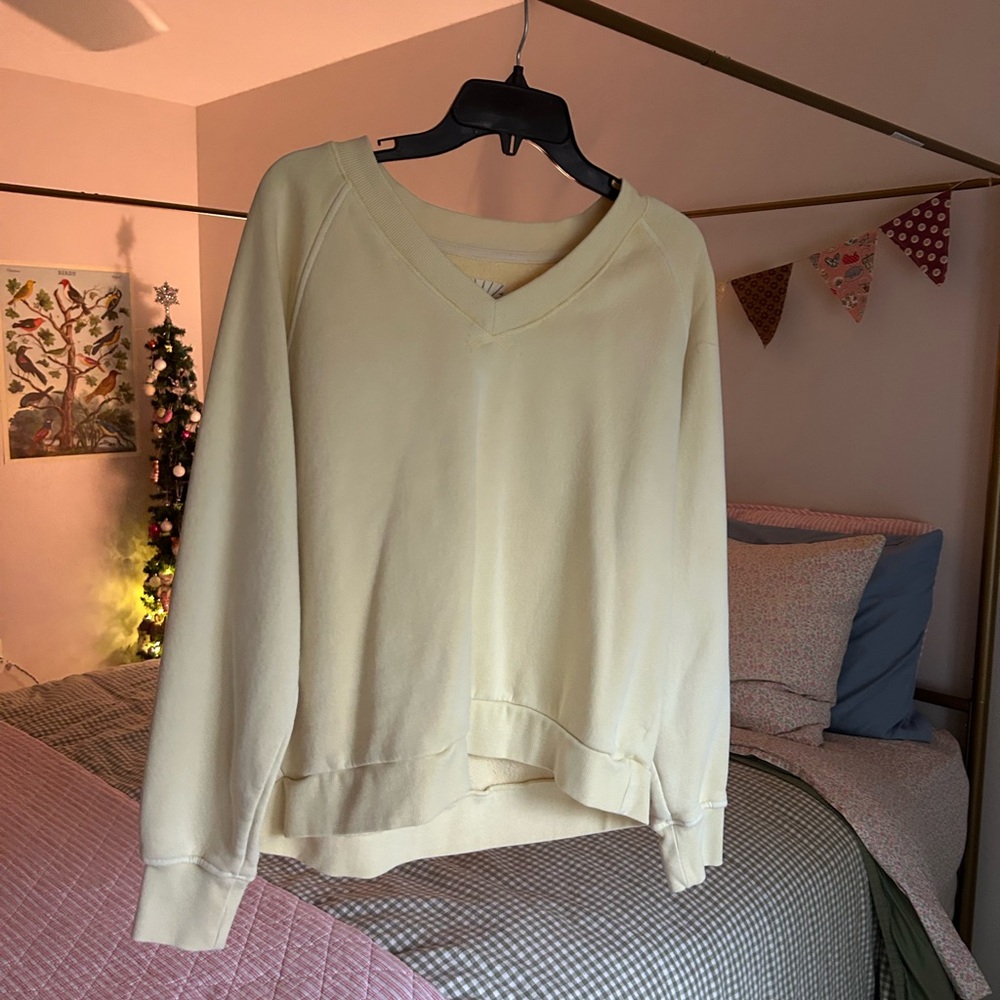 Butter Yellow V-Neck Sweatshirt